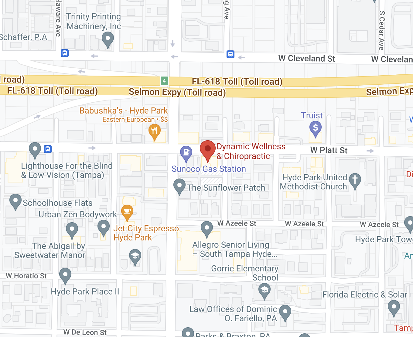 Map to Dynamic Wellness & Chiropractic in Tampa, Florida